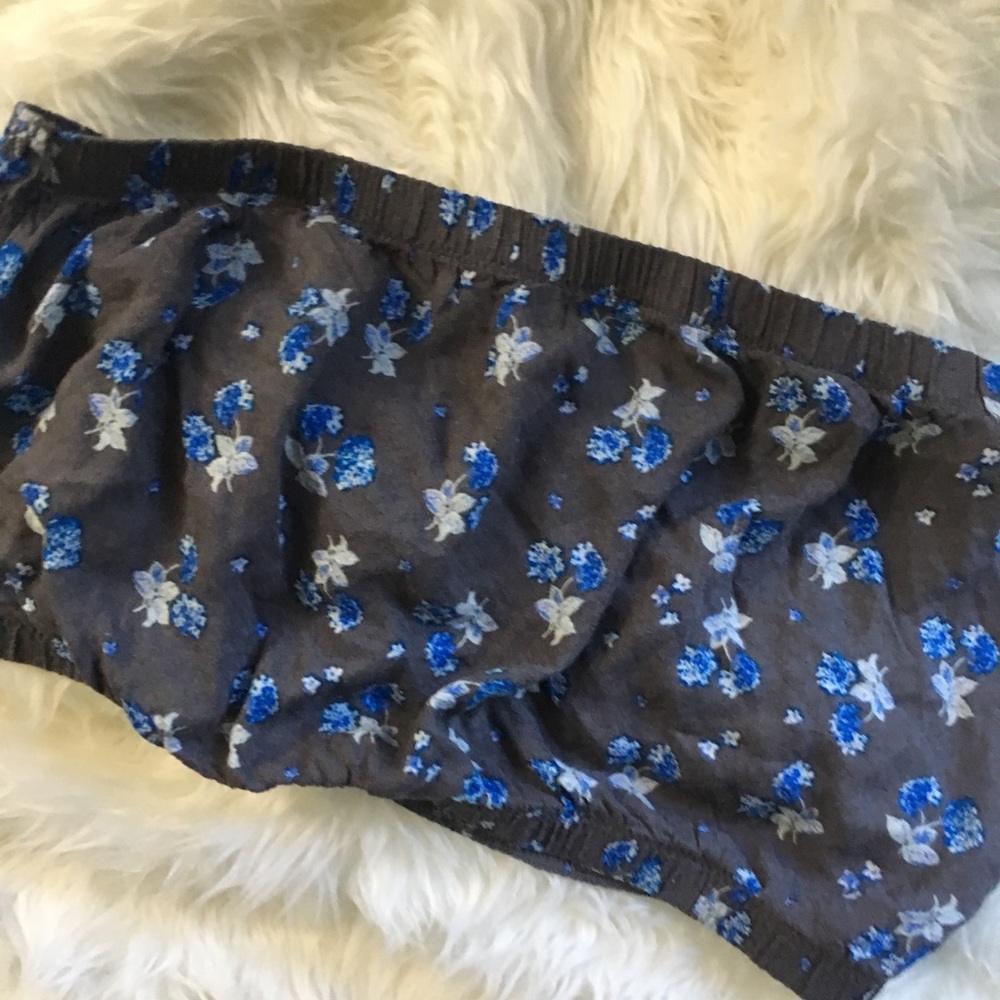 Free People Grey Floral Crop Top